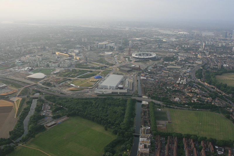 The 2012 Olympic site at&nbsp;Stratford&nbsp;in&nbsp;London&nbsp;aerial view